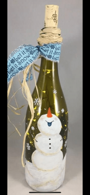 snowman wine bottle